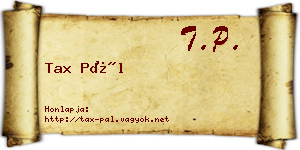 Tax Pál névjegykártya